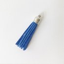 Kunstleder Quaste - 55mm - blau
